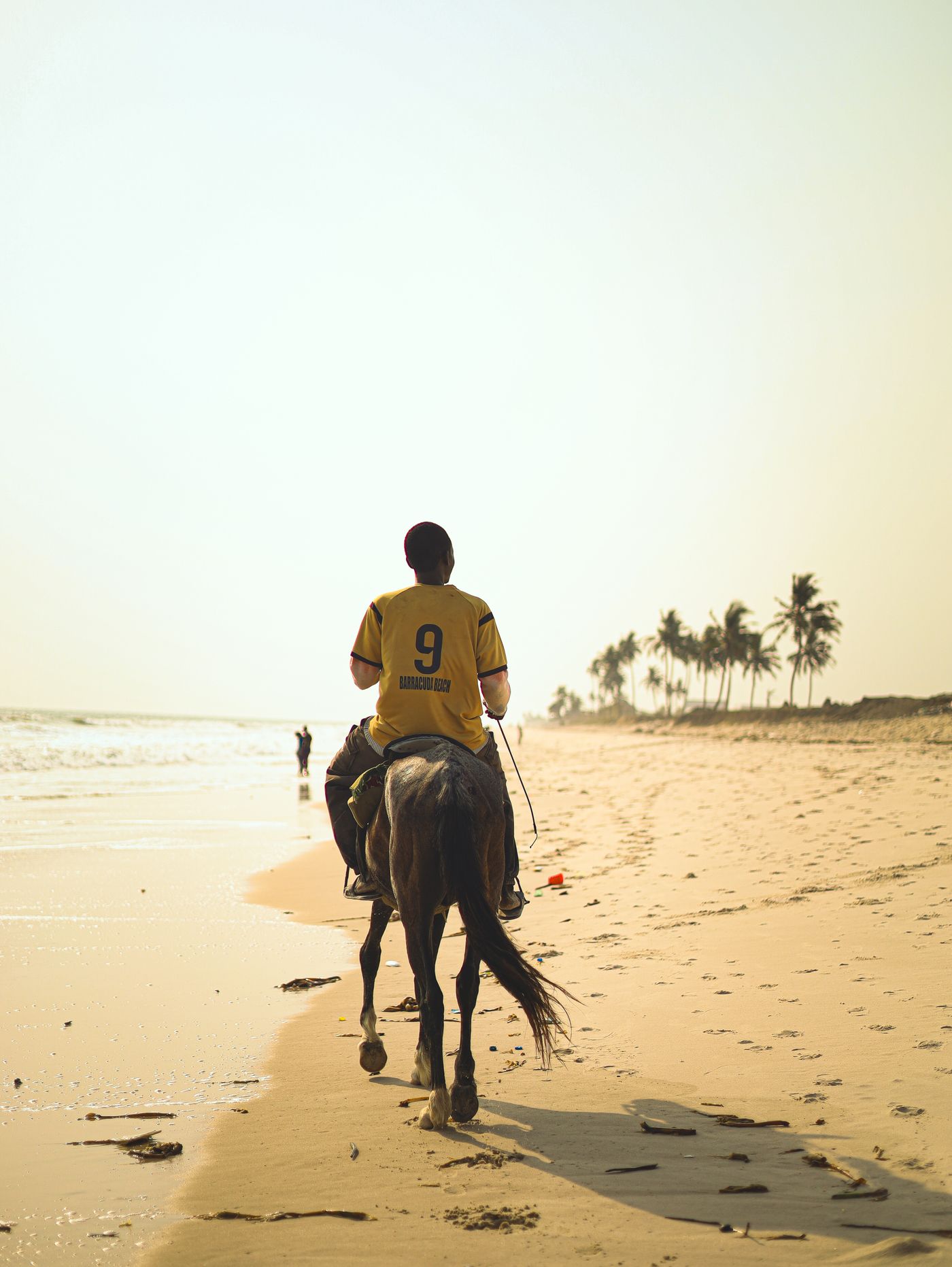 Horseback riding on a beach